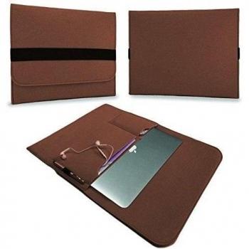 Elegantes Y ecológica Laptop - Funda para Apple MacBook Air Pro 13,3 pulgadas de fieltro resistente con bolsillos internos Sleeve Funda Bolsa Cover notebook Case Funda De UC Express®, colores: marrón