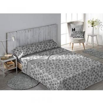 Stilia Juego Sábanas Reversibles de Coralina Franela Invierno Perchadas a 2 Caras, Vetiver