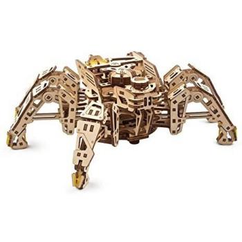 Maqueta Mecánica UGEARS Hexapod Explorer - Puzzle 3D de Robot Araña con Motor a Resorte para Adultos - 388 Piezas