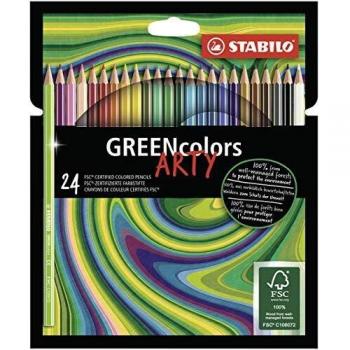 Estuche de Lápices STABILO GREENcolors ARTY de 24 Colores con Certificado FSC Multicolor