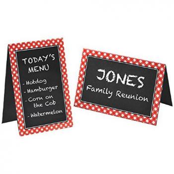 Amscan International 450113 Precioso Juego de decoración de Pizarra para picnics,, 10 x 15 cm