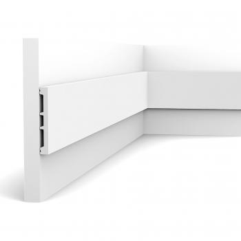 Moldura Architrave Multifuncional Orac Decor DX163-2300 - Grande Plinthe Simple con Canal para Cable 2,30 m (L x H x P: 230 x 10,2 x 1,3