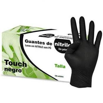 Kiepe Guantes Nitrilo Touch Negro, Grande - 100 Unidades