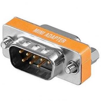 Adaptador Null Modem D-Sub9 Macho-Hembra Cruzado, SUB-D 9 Pin Plata