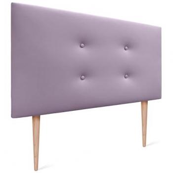 Cabecero Tapizado de Polipiel Aqualine Lila con 2 Hileras de Botones y Patas - 105x105cm (Camas 80/90)
