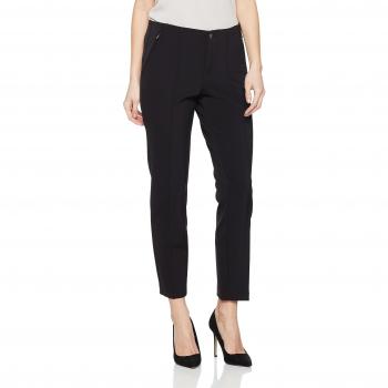MAC Anna Slim Fit Black Leggings with Zip - Women's Stretch Trousers, Size 42/28
