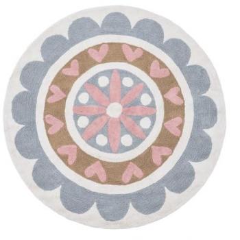 Alfombra Infantil Flor Algodón 150 cm - Diseño Infantil - Mejor Precio - Forma de Flor - Tamaño 150 cm