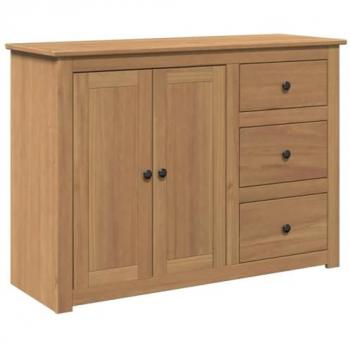 Aparador con cajones Panama madera maciza pino 112x40x80 cm Marrón
