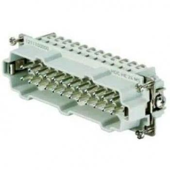 Weidmuller HDC 24P+T Male Connector Insert, 16A 500V