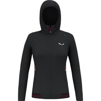 Chaqueta con Capucha Salewa Pedroc PL HD Fleece para Mujer - Forro Polar, Cremallera Completa, Color Negro