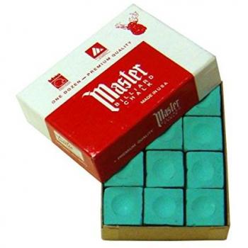 Tiza para Billar Master Verde, 12 unidades por caja