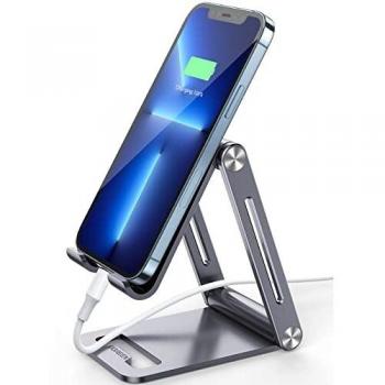 UGREEN Soporte Móvil, Universal Multiángulo Soporte Ajustable, Soporte Plegable de Aluminio para Teléfono, Compatible con Xiaomi Redmi Note 9, A2, Mi 9, iPhone 12, 12 Pro, 11, XR, XS, Samsung S10 S9