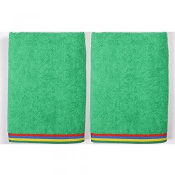 Set de 2 toallas de playa 90x160cm 380gsm velour 100% algodón verde CASA BENETTON