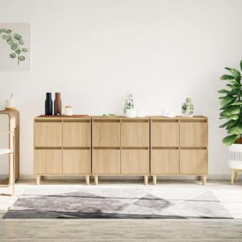 Aparador Sonoma de Madera Multicapa 60x35x70 cm, 3 Piezas, Color Roble