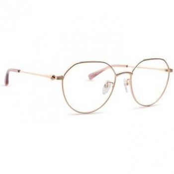 Moschino Round Metal Frame Glasses with Full Rim, 53mm Lens, Gold