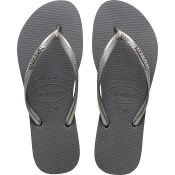 Chanclas de baño de mujer Slim Logo Metallic Sainteel Grey