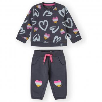 Conjunto de bebé niña en gris oscuro con estampado - Canada House