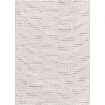 Alfombra de Interior Geométrica con Relieve en Crema - ESTILO 11070 | Disponible en tamaños: 60X110, 80X150, 120X170, 160X230, 200X290 cm