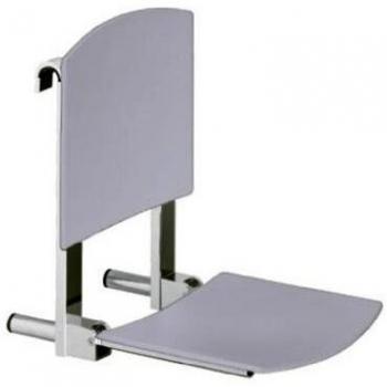 Asiento Plegable Keuco Plan Care con Respaldo 31x36 cm, Cromado/Blanco