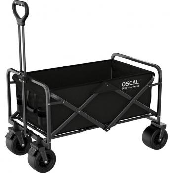 Carrito Plegable Oscal PowerMax 3600 con Ruedas Grandes, Capacidad de 150L y 450 lbs, Mango Ajustable, Ruedas Amovibles, Ideal para Jardín, Playa y Camping