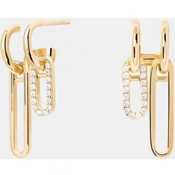 Pendientes de aro Carry Overs de plata y circonitas