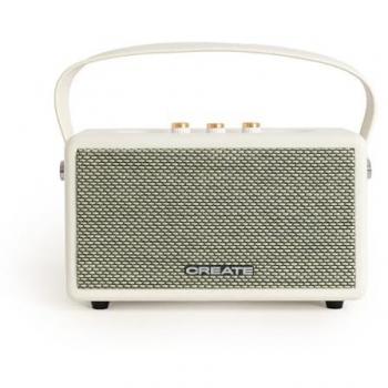 Altavoz portátil retro con Bluetooth 5.2, USB y AUX - 40W - Acabados en madera y cuero