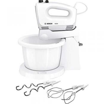 Batidora de Varillas Bosch MFQ2600X con Base 400 W, Color Blanco, 4 Velocidades y Modo Turbo