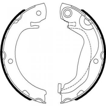 Zapata de Freno de Mano HELLA 8DA 355 051-041 para Toyota Verso, Juego de Máchoras de Freno, Incluye Leva para Freno de Estacionamiento