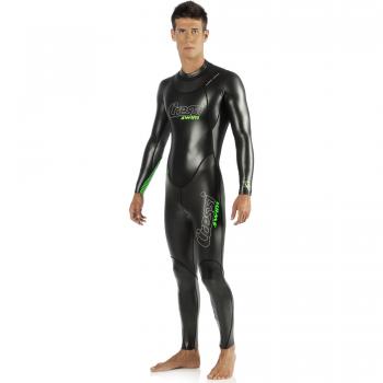 Traje de Neopreno Largo Cressi Triton 1.5mm para Hombre Negro/Verde Ácido