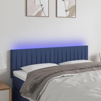 Cabecero LED Azul 144x5x78/88 cm Tela
