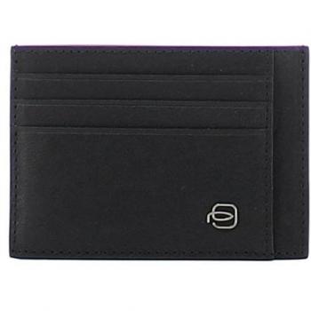 Piquadro Black Leather RFID Credit Card Holder for Men, Size: ONE SIZE