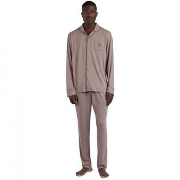 Pijama Largo de Hombre Admas Manga Larga Soft Sleep Color Marrón Claro 2024