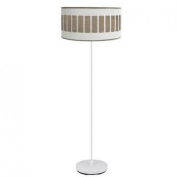 Pie de salón Ivanna 1xe27 Blanco y madera clara 163x40x40 cm