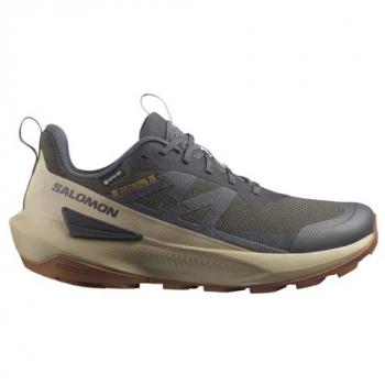 Salomon Elixir Activ GORE-TEX Men's Hiking Sneakers - Dark Gray/Beige (Size 41 1/3)