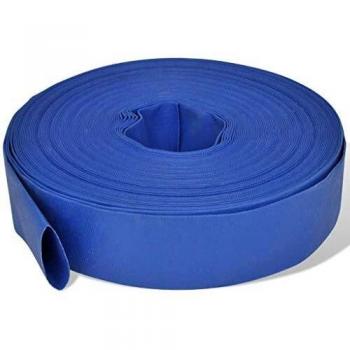 vidaXL Manguera Plana Suministro de Agua de PVC 50 m 2 Azul Goma contra Fuego