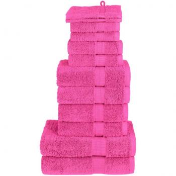 Juego de toallas premium SOLUND 12 unidades rosa 600 GSM
