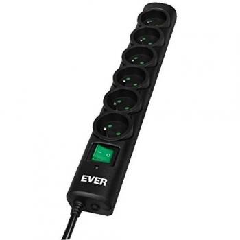 Regleta Ever Optima 5m Negro con 6 salidas AC 250V