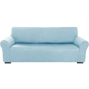 Amazon Brand - Umi Fundas para Sofa 4 Piezas Funda Sofa Diseño de Patrón de Onda Sin Deslizante Ajustado contra Manchas Moderna Elasticas Azul