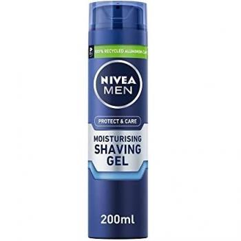 Gel de Afeitar Hidratante Nivea Men Protect & Care - 200ml - Con Aloe Vera y Pro-Vitamina B5, Para Piel Seca