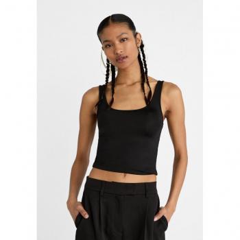 Stradivarius Black Polyamide T-shirt Size S
