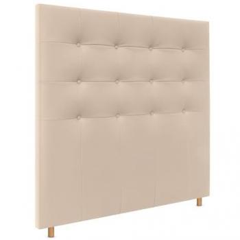 Cabecero Capitoné Beige de Polipiel hasta el Suelo 150x120cm para Cama Dormitorio