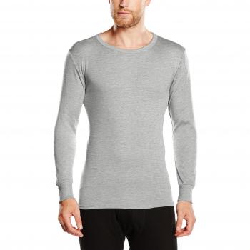 Abanderado - Camiseta térmica de manga larga y cuello redondo para hombre, color Gris, talla 52