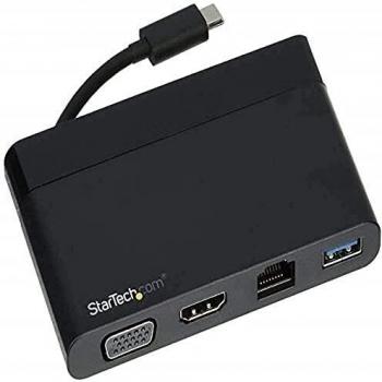 StarTech.com USB C Multiport Adapter with HDMI, VGA, Gigabit Ethernet & USB 3.0 - USB C to 4K HDMI or 1080p VGA Display Mini Dock Hub - USB-C Travel Docking Station for USB-C Laptops