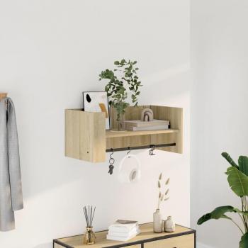 Estante de pared de roble Sonoma 70,5x35x30,5 cm madera multicapa
