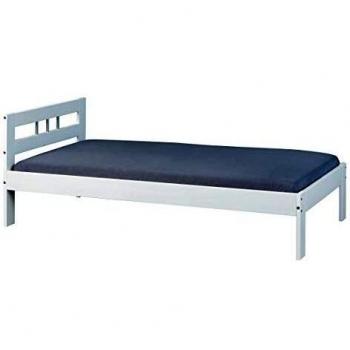 Cama Individual Billy 90x200 cm, Madera de Pino, Acabado Blanco