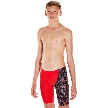 Speedo Paintblast Allover V Cut Panel Pantalones Cortos, Niños, Rojo