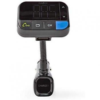 Nedis Transmisor FM Car Audio Transmisor FM Car Audio | Cuello de Cisne | Llamadas Manos Libres | 1.5 | Pantalla LED | Bluetooth® | Carga USB | Negro Negro