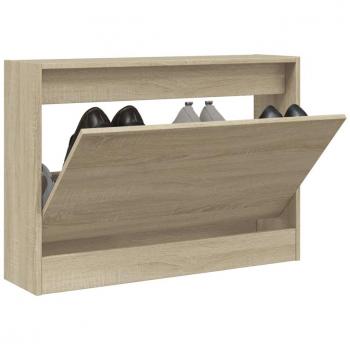 Zapatero de madera de ingeniería roble Sonoma 80x21x57 cm Marrón y Mueble Zapatero Armario Estantería Madera de Ingeniería Color Gris hormigón, Blanco, Gris sonoma