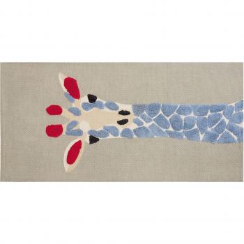 Alfombra Infantil de Algodón Multicolor 80 x 150 cm Hecha a Mano con Motivo de Jirafa
