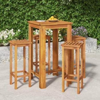 5-Piece Solid Acacia Wood Garden Bar Set